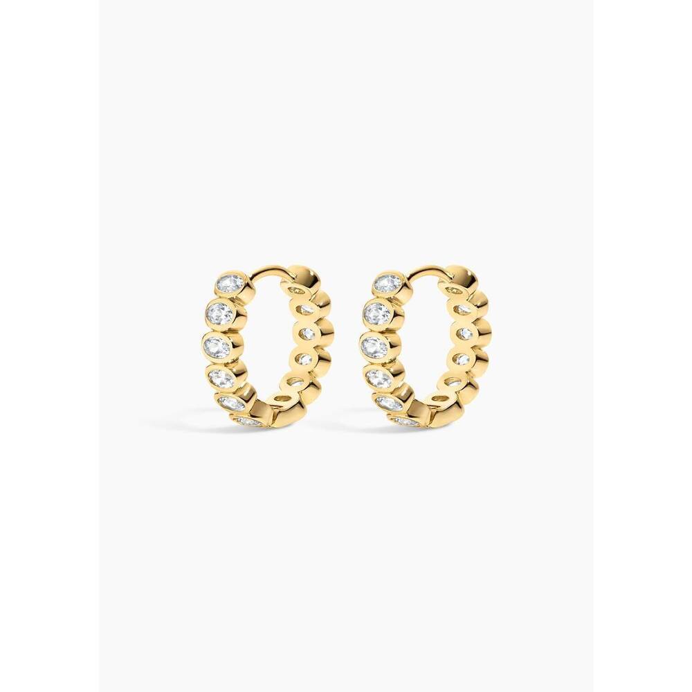 NEW ELECTRIC PICKS champagne hoops earrings in gold